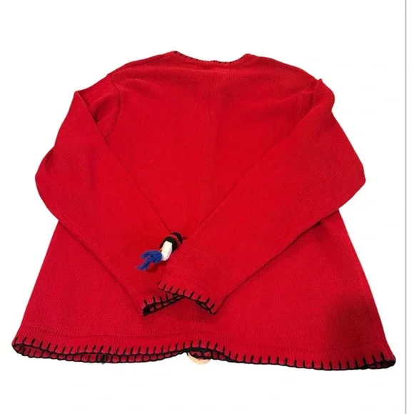 Vintage Lemon Grass ladies’ size XL Red Christmas Cardigan - Picture 4 of 9